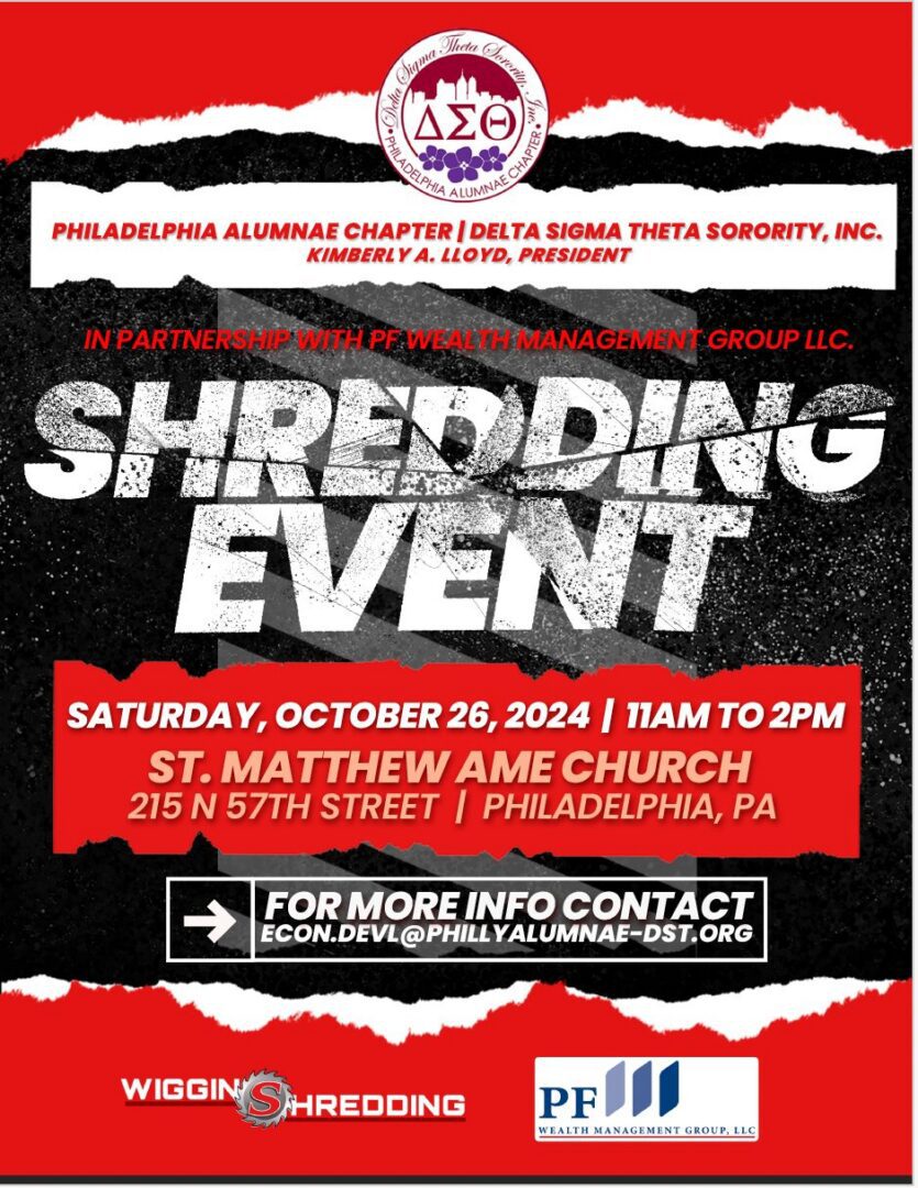 Shredding event at St. Matthew AME Church in Philadelphia on October 21st, 2023.